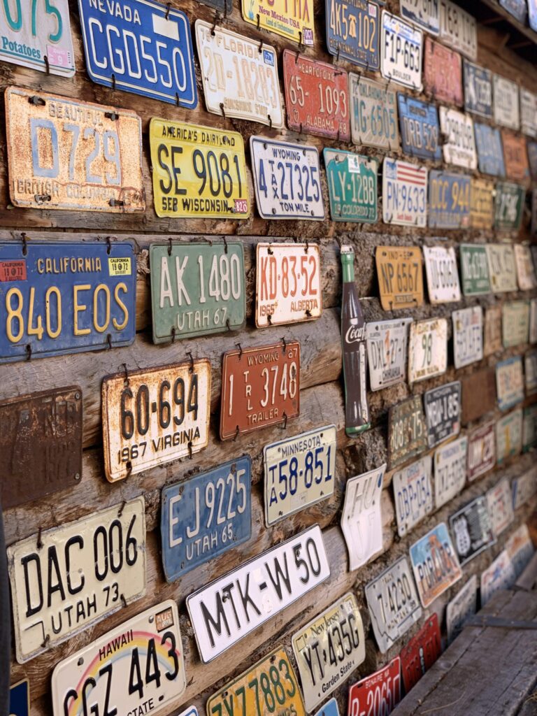 Old Vintage Colorful License Plates